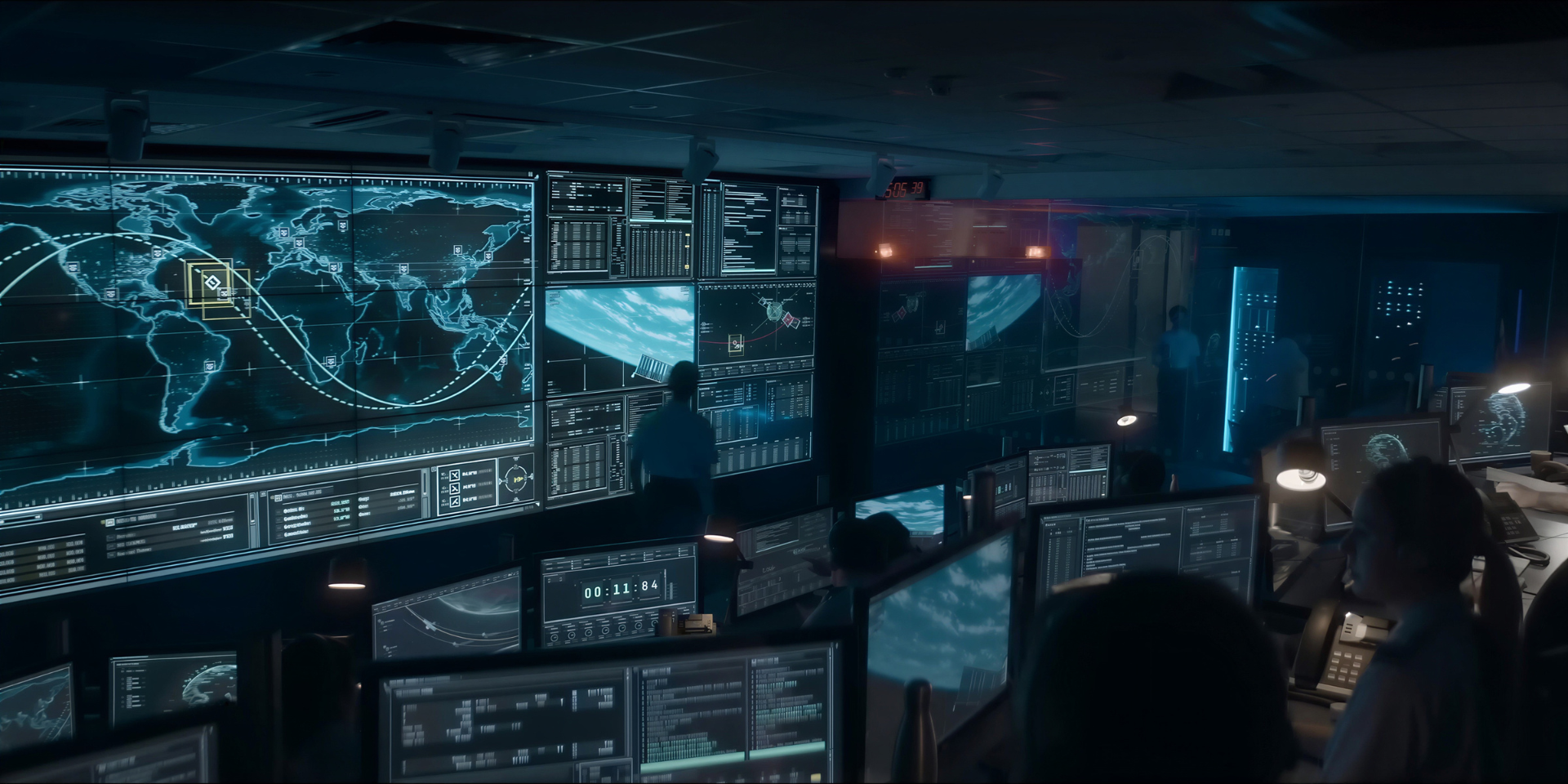 Defence control room display wall