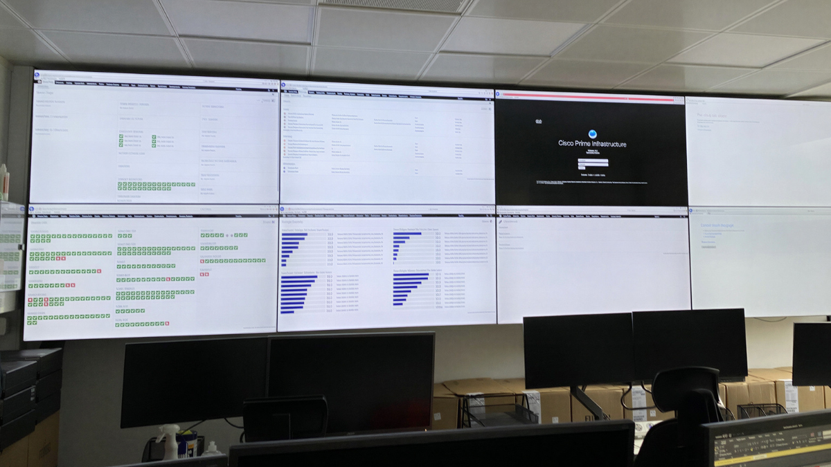 Monitoring room video wall