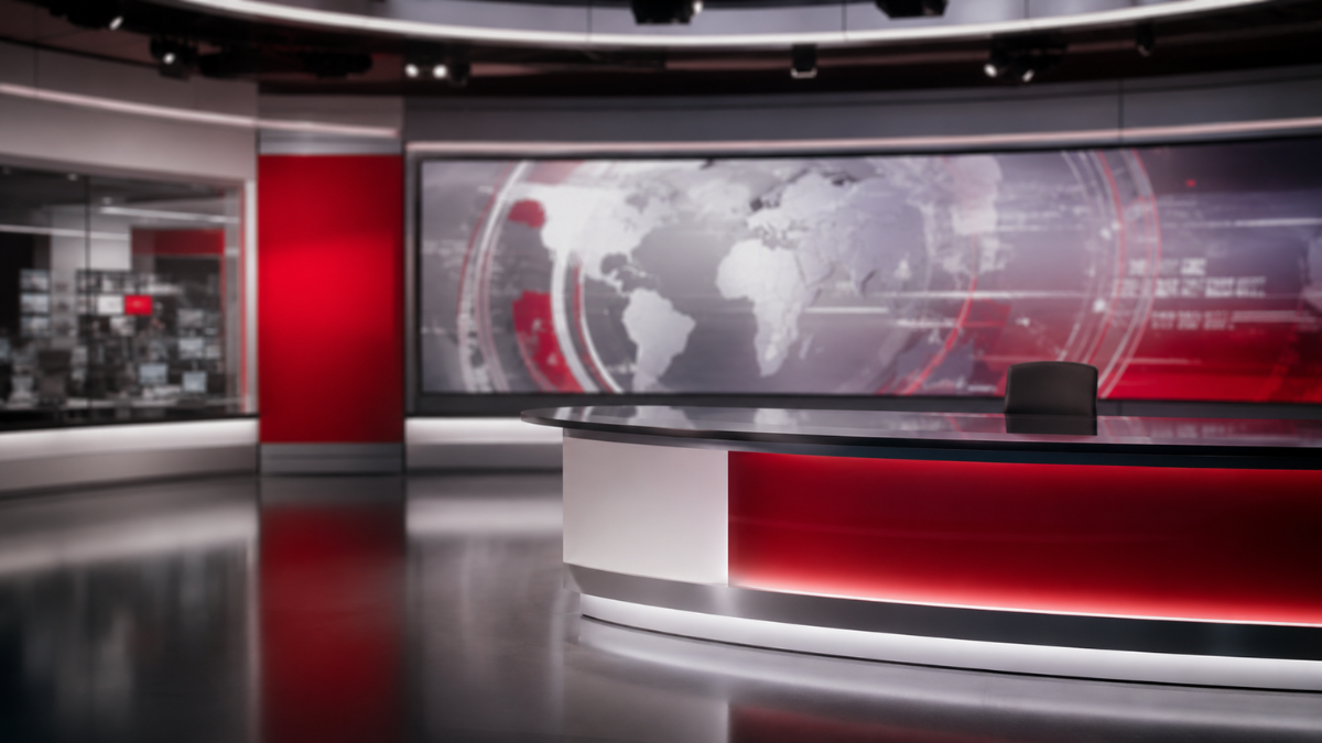 News and media LED video wall environment