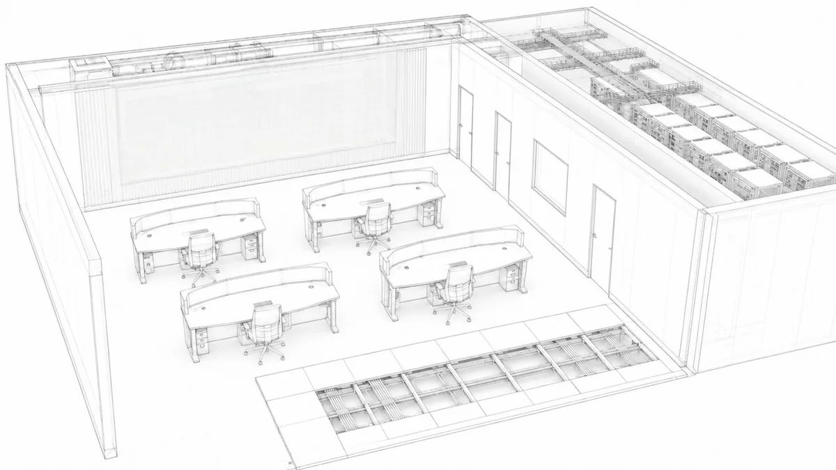 Control room layout design frame