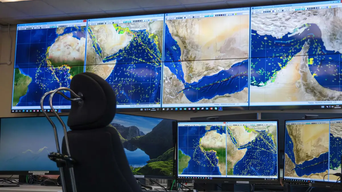 Multi-source video wall in a UK Government maritime tracking environment — example of a multi-classification display environment